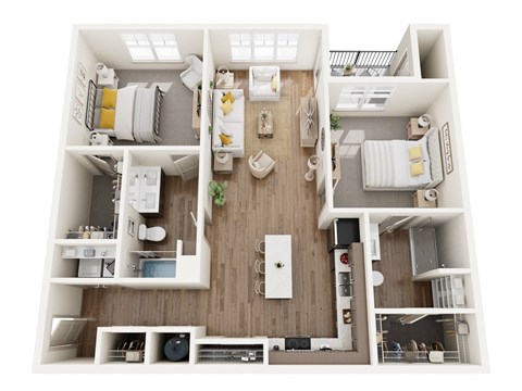 2 Bed, 2 Bath Floor Plan at Arlington Farms, Greenwood, Indiana